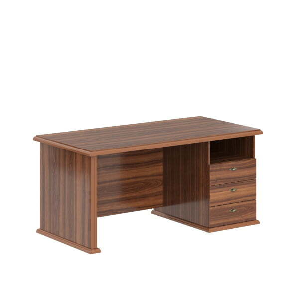 Стол руководителя однотумбовый (левый Raut RDT 168L 1600x800x750 (Орех Даллас)