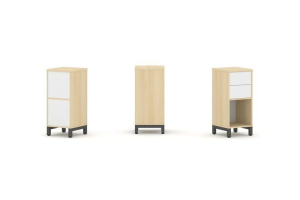 Набор стеллажа 1 сторонний, 2 яруса SN.NS-211 (387х400х881) (Акация Лорка/Белый/Металл Антрацит)