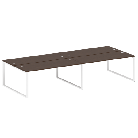 Рабочая станция Metal System Style БО.СМ-4.5 3600x1475x750 (Венге Цаво/Белый металл)