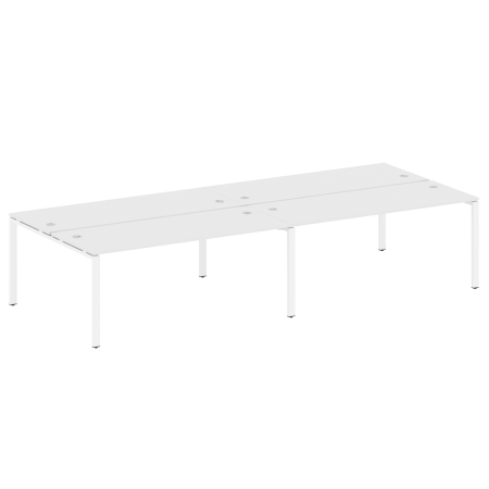 Рабочая станция на 4 раб. места Metal System Style БП.СМ-4.5 3600x1475x750 (Белый/Белый металл)