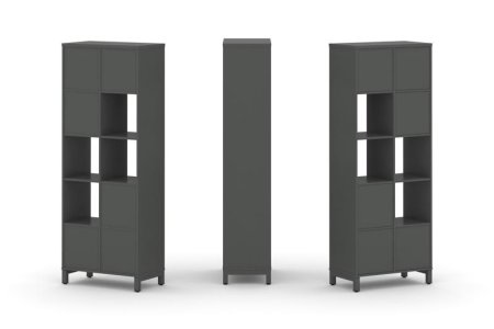 Набор стеллажа 1 сторонний, 5 ярусов SN.NS-521 (754х400х1982) (Антрацит/Металл Антрацит)