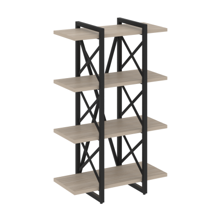Стеллаж на регулируемых опорах-4 полки VR.L-MST.O-4.4V 800x400x1280 (Дуб Аттик/Черный металл)