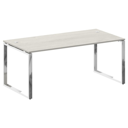 Стол рабочий руководителя на О-обр. м/к 1800x900x750 (Дуб Наварра/Нерж. Сталь)