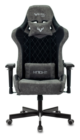 Кресло игровое Zombie VIKING 7 KNIGHT Fabric черный ткань/эко.кожа с подголов. крестов. металл (Серый)