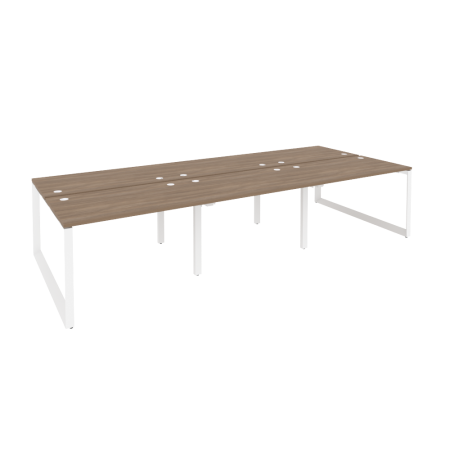 Рабочая станция на О-образном м/к Onix O.MO-D.RS-6.2.7 3540x1475x750 (Дуб Аризона/Белый Металл)