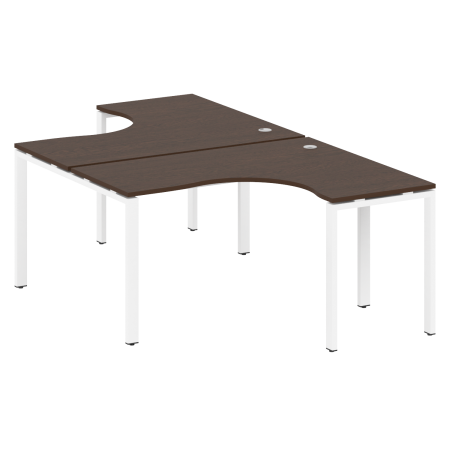 Рабочая станция криволинейная Metal System Style БП.РАС-СА-2.3 1400x2435x750 (Венге Цаво/Белый металл)
