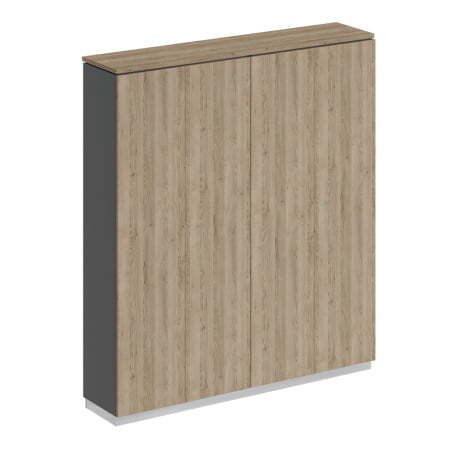 Шкаф для документов закрытый City СИ 313 1802x400x2034 (Дуб гладстоун светлый / Антрацит премиум / Дуб гладстоун светлый)