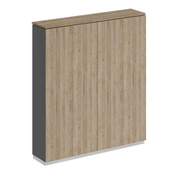 Шкаф для документов закрытый City СИ 313 1802x400x2034 (Дуб гладстоун светлый / Антрацит премиум / Дуб гладстоун светлый)