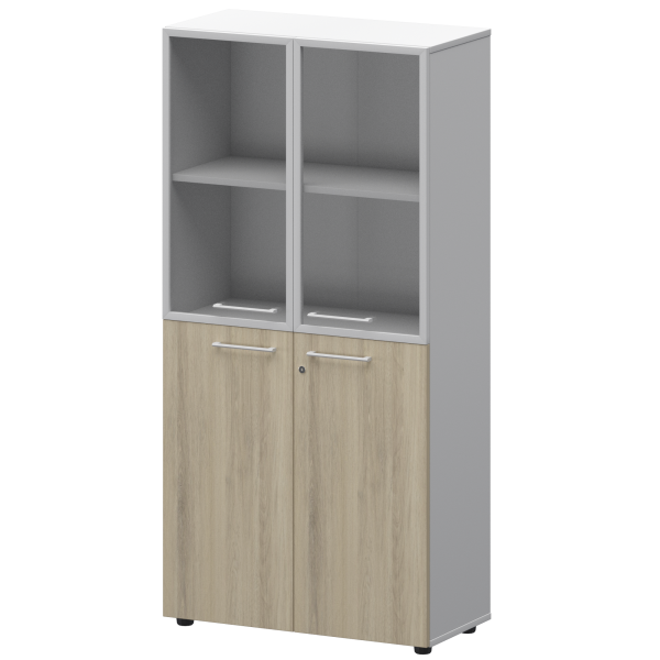 Шкаф высокий комб. Кортез СМШ48.28F.28RS(Б) 792x362x1595 (Кронберг/Белый)