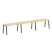 Рабочая станция на 3 рабочих места на А-образном м/к Metal System Style БА.СМ-3.3 4200x720x750 (Дуб наварра/Серый металл)