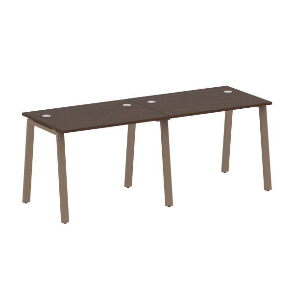 Рабочая станция на 2 рабочих места на А-образном м/к Metal System Style БА.СМ-2.1 2000x720x750 (Венге Цаво/Мокко металл)