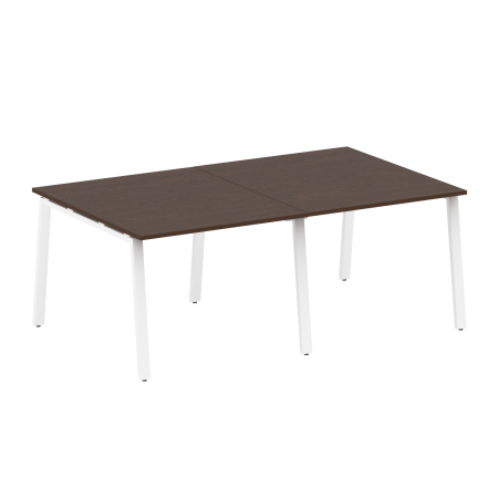 Стол для переговоров (2 столешницы) на А-образном м/к Metal System Style БА.ПРГ-2.1 2000x1235x750 (Венге Цаво/Белый металл)