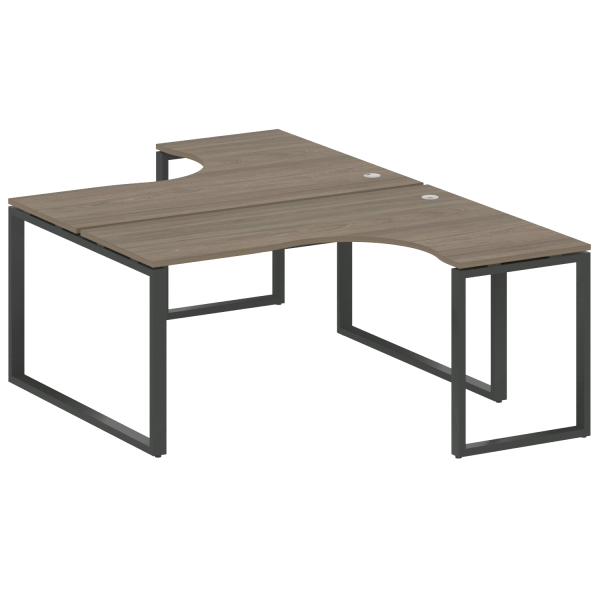 Рабочая станция криволинейная Metal System Style БО.РАС-СА-2.4 1600x2435x750 (Вяз/Антрацит металл)