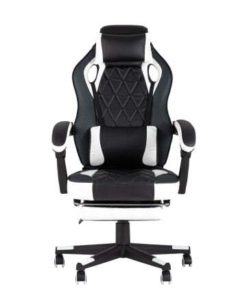 Кресло игровое TopChairs Virage черно-белое (Геймерское кресло Virage черно-белый)