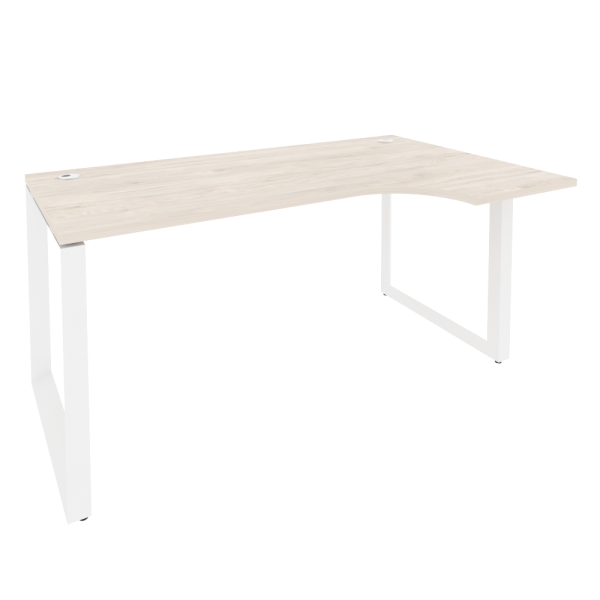 Стол эргономичный правый на О-образном м/к Onix O.MO-SA-1R 1580x980x750 (Денвер Светлый/Белый Металл)