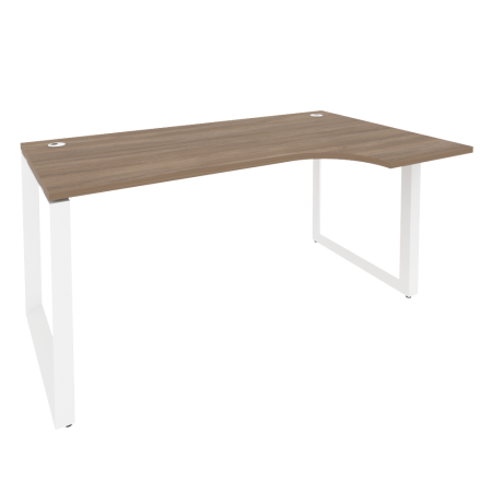 Стол эргономичный правый на О-образном м/к Onix O.MO-SA-1R 1580x980x750 (Дуб Аризона/Белый Металл)