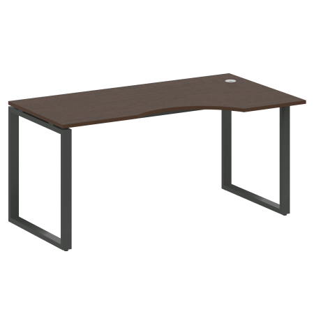 Стол криволинейный левый Metal System Style БО.СА-1 Пр 1600x900x750 (Венге Цаво/Антрацит металл)
