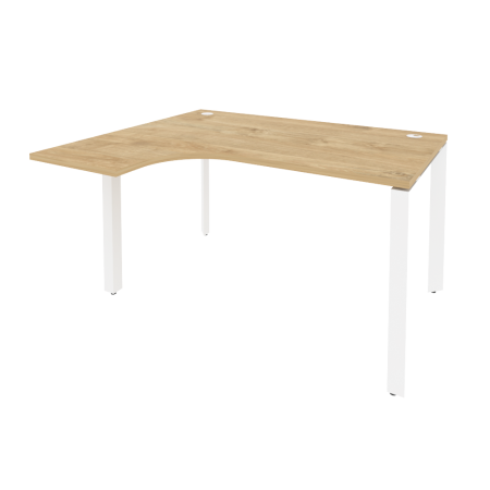 Стол эргономичный левый на П-образном м/к Onix O.MP-SA-3L 1380x1180x750 (Тиквуд Светлый/Белый Металл)