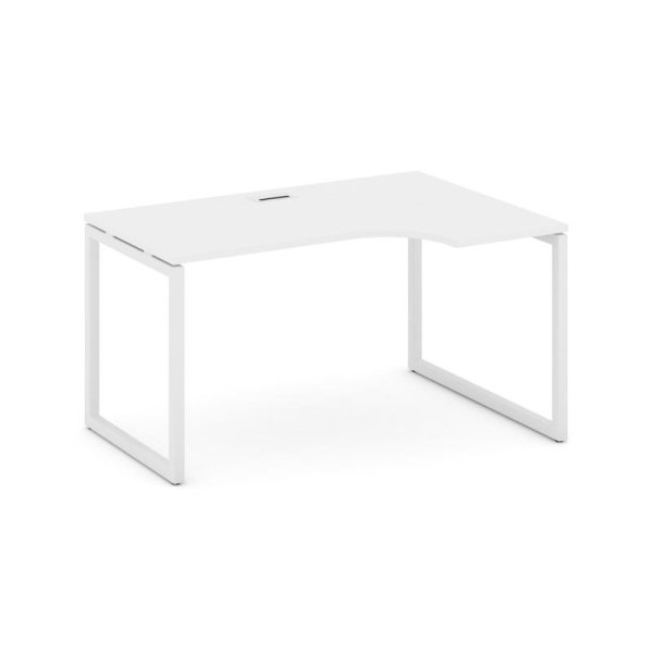 Стол рабочий эргономичный SN-4O.SPA-021(R) (1380х800/980х750) (Белый/Металл Белый)