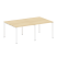 Переговорный стол 2 столешницы Metal System Style БП.ПРГ-2.1 2000x1235x750 (Дуб Наварра/Серый металл)