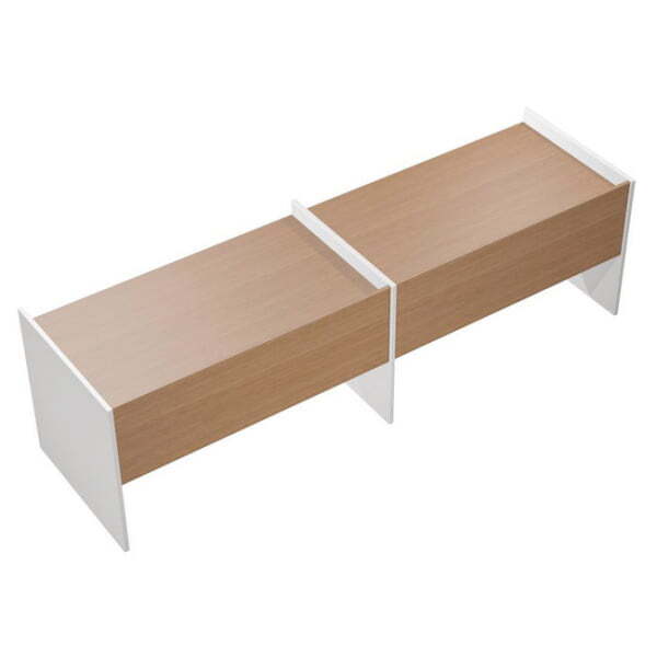 Рабочая станция на опорах ДСП (2х120) Profiquadro КВ 1204-2 БВ 2470x806x835 (Белый премиум / Вишня скандинавская)