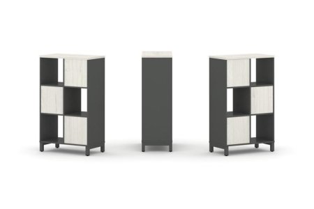 Набор стеллажа 1 сторонний, 3 яруса SN.NS-321 (754х400х1248) (Антрацит/Дуб Наварра/Металл Антрацит)