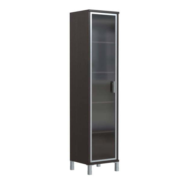 Шкаф узкий, стекло в AL раме, левая Born B-431.8 L 475x450x2054 (Венге Магия)