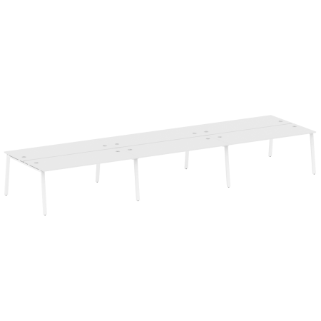 Рабочая станция на 6 рабочих места на А-образном м/к Metal System Style БА.СМ-6.5 5400x1475x750 (Белый/Белый металл)