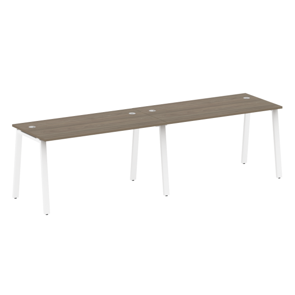 Рабочая станция на 2 рабочих места на А-образном м/к Metal System Style БА.СМ-2.3 2800x720x750 (Вяз/Белый металл)