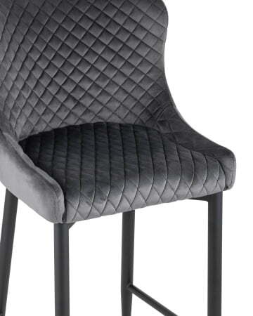 Стул полубарный Ститч велюр серый (Стул полубарный Ститч серый)