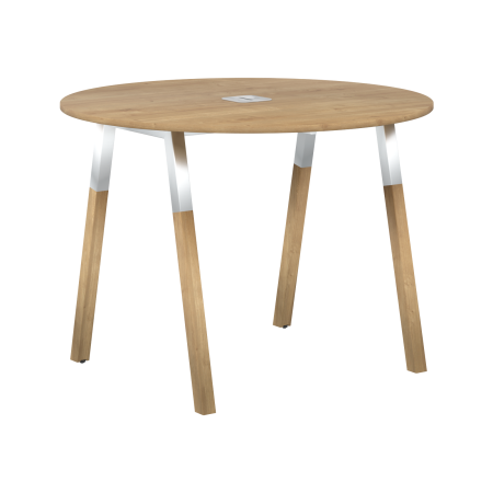 Стол для переговоров Forta FRST 1020 D=1020xx733 (Дуб Гамильтон/Белый премиум)