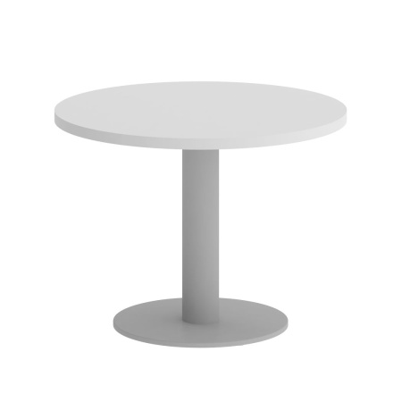 Стол журнальный круглый VR.SP-5-60.1G 600x600x450 (Белый/Серый Металл)