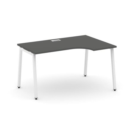 Стол рабочий эргономичный SN-4A.SPA-001(R) (1380х600/980х750) (Антрацит/Металл Белый)