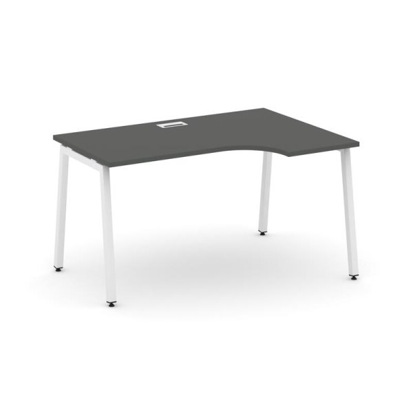 Стол рабочий эргономичный SN-4A.SPA-001(R) (1380х600/980х750) (Антрацит/Металл Белый)