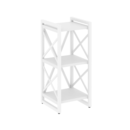 Стеллаж на регулируемых опорах-3 полки VR.L-MST.O-3.4 400x400x910 (Белый Бриллиант/Белый металл)