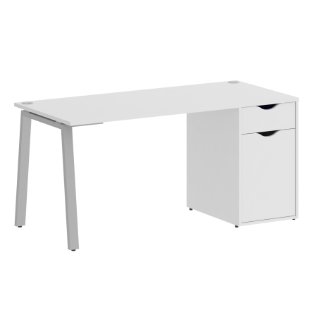 Стол письменный VR.SP-3-158.1.A 1580x720x750 (Белый/Серый Металл)