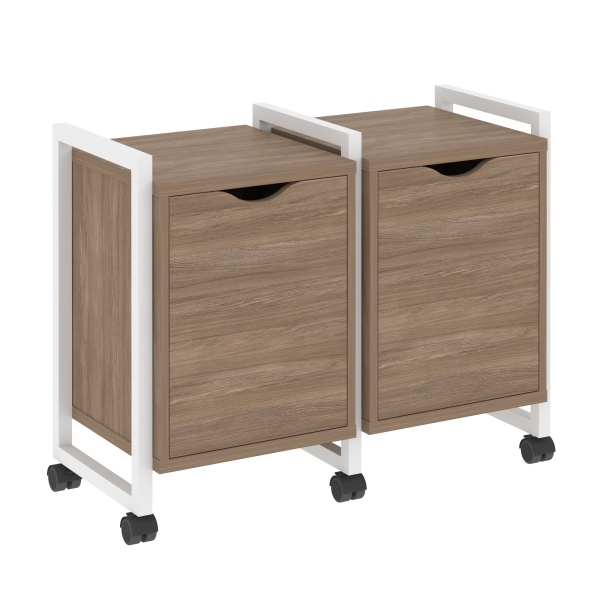 Тумба на колесных опорах наборная VR.L-TN-2.K 970x460x767 (Дуб Аризона/Белый металл)