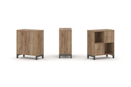 Набор стеллажа 1 сторонний, 2 яруса SN.NS-221 (754х400х881) (Дуб Табак/Металл Антрацит)