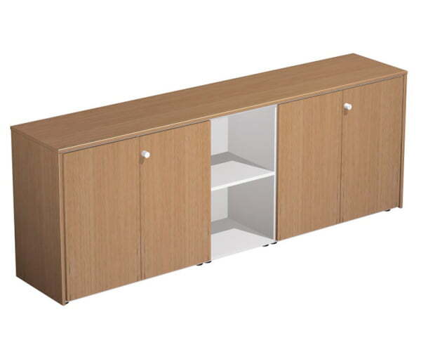 Шкаф комбинированный 5-секционный Profiquadro КВ 313 БВ 2270x460x840 (Белый премиум / Вишня скандинавская)