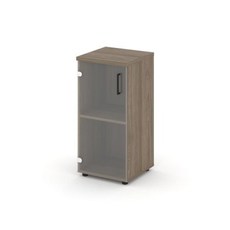 Шкаф низкий узкий SN.STU-302(L) (400х400х833) (Вяз Благородный/Прозрачный)