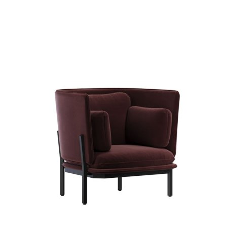 Диван одноместный с низкой спинкой STA-01L (Velutto 29/Металл Черный)