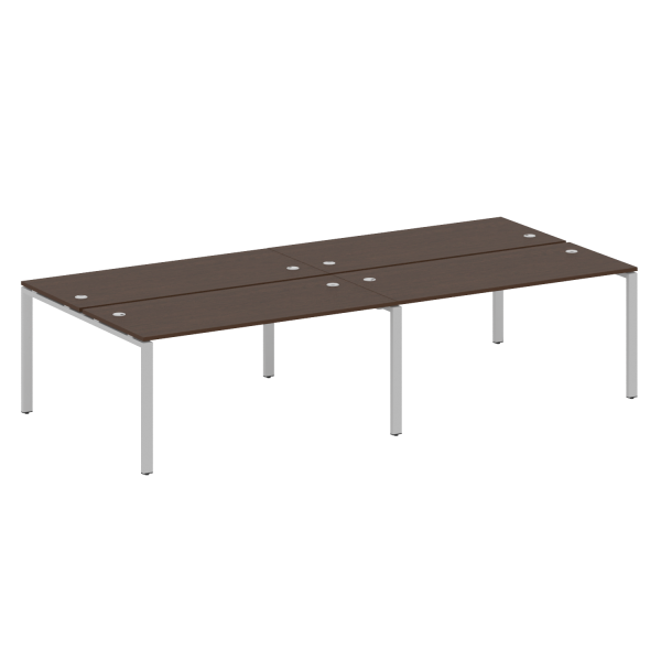 Рабочая станция на 4 раб. места Metal System Style БП.СМ-4.4 3200x1475x750 (Венге Цаво/Серый металл)