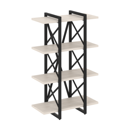 Стеллаж на регулируемых опорах-4 полки VR.L-MST.O-4.4V 800x400x1280 (Денвер Светлый/Черный металл)