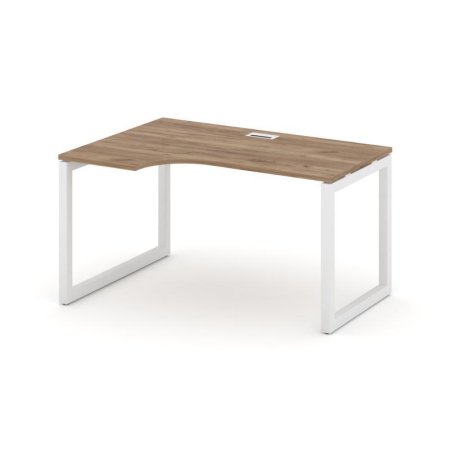 Стол рабочий эргономичный SN-5O.SPA-022(L) (1580х800/980х750) (Дуб Табак/Металл Белый)