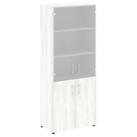 Шкаф комбинированный со стеклом нужен топ LT.ST 1.2 800x450x1990 (Снежная Патина)