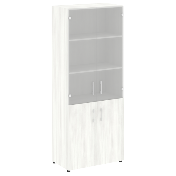 Шкаф комбинированный со стеклом нужен топ LT.ST 1.2 800x450x1990 (Снежная Патина)