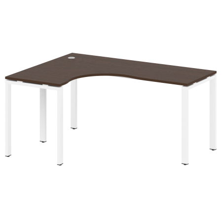 Стол криволинейный левый Metal System Style БП.СА-4 Л 1600x1200x750 (Венге Цаво/Белый металл)