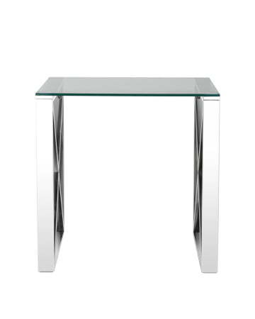 Журнальный стол 55*55 КРОСС серебро (Журнальный стол Кросс серебристый)