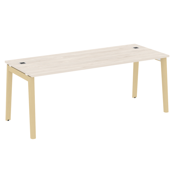 Стол руководителя на деревянных опорах Onix Wood Direct OW.SRR-6.8 1980x800x750 (Денвер Светлый/Дуб Светлый)