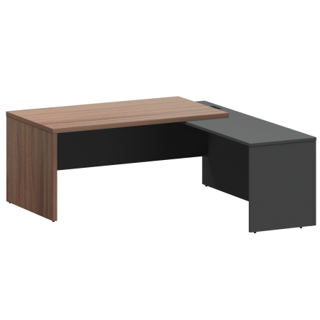 Стол руководителя правый Кортез KZP-18R 1800x2000x750 (Темный шимо/Графит)